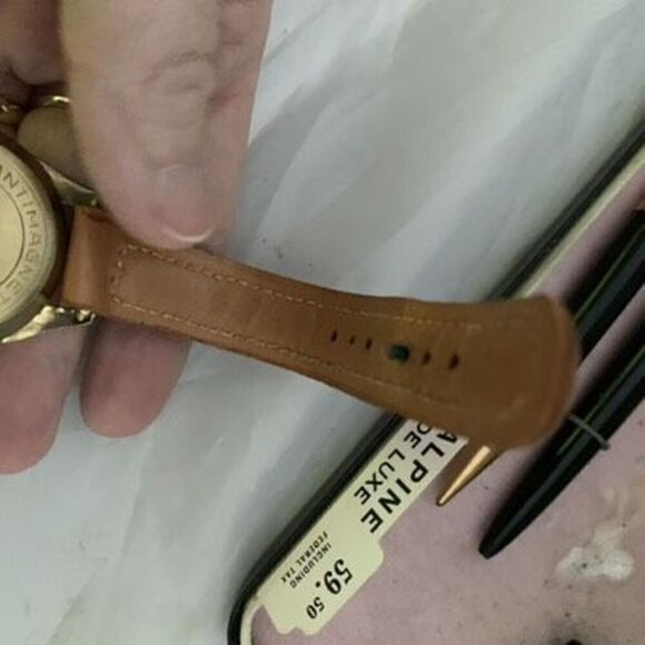 Alpine De Luxe Alpine USA Pencil Perma Matic Pen Geneva Jeweled Swiss Watch - Picture 8 of 14